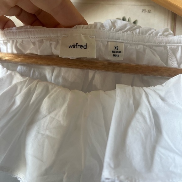 Wilfred Aritzia Verbena Poplin White Frill Collar Long Sleeve Top Blouse XS - Picture 12 of 13